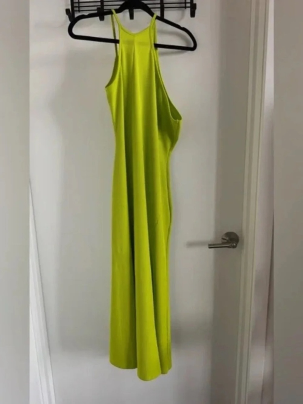 Topshop | Neon Green One-Shoulder Ribbed Midi Dress S - Picture 8 of 11
